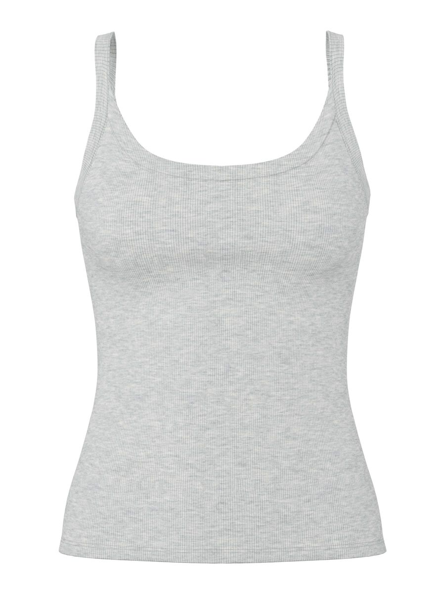 Pieces PCMAY RIBBED STRAP TOP, Light Grey Melange, highres - 17154482_LightGreyMelange_001.jpg