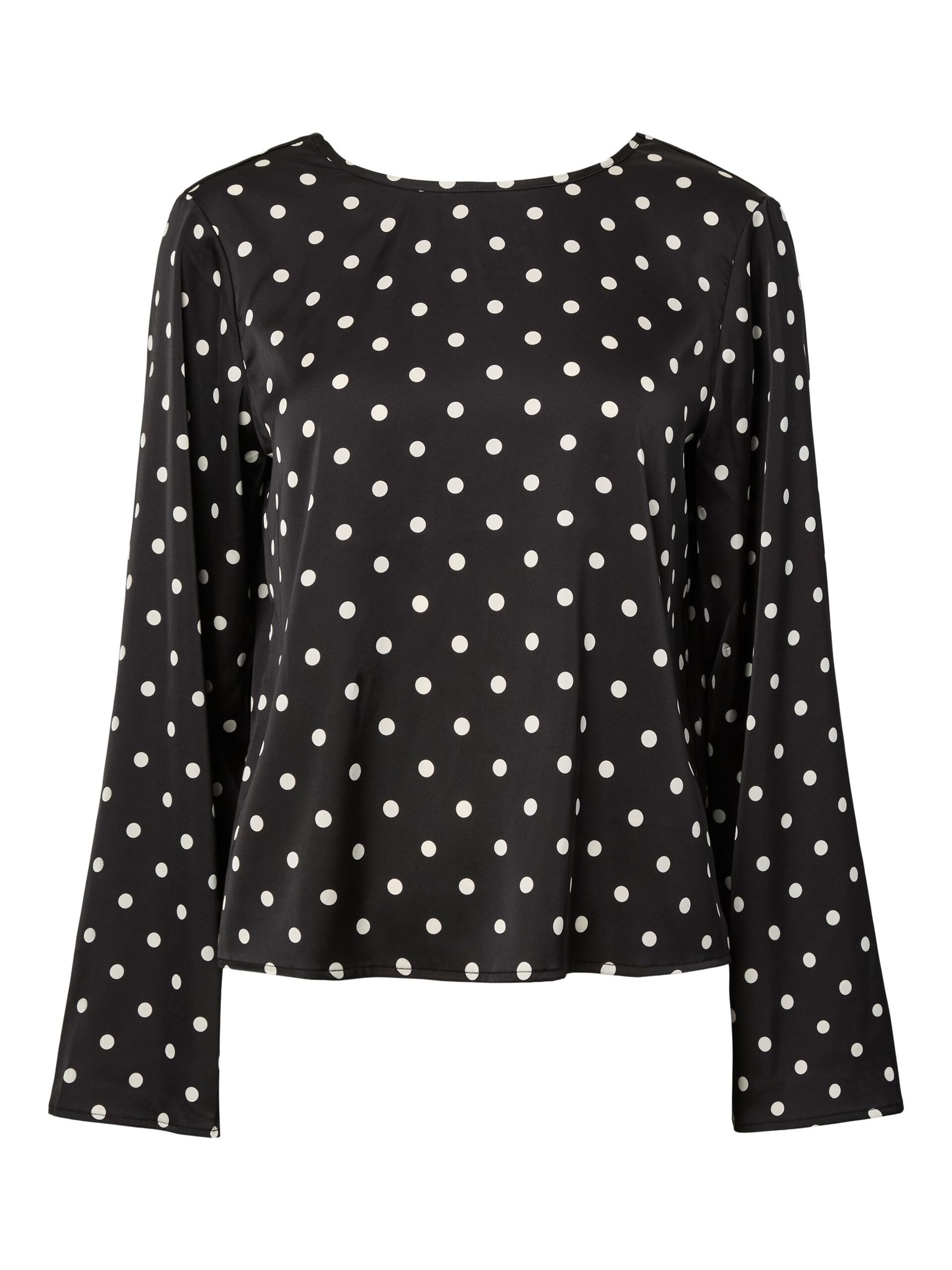 Carousel image - PCJYTTA SATIN LONG SLEEVED TOP, Black | 7