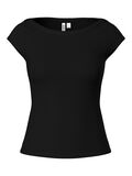 Product image thumbnail - PCSOF - COL BATEAU TOP &Agrave; MANCHERONS, Black | 5