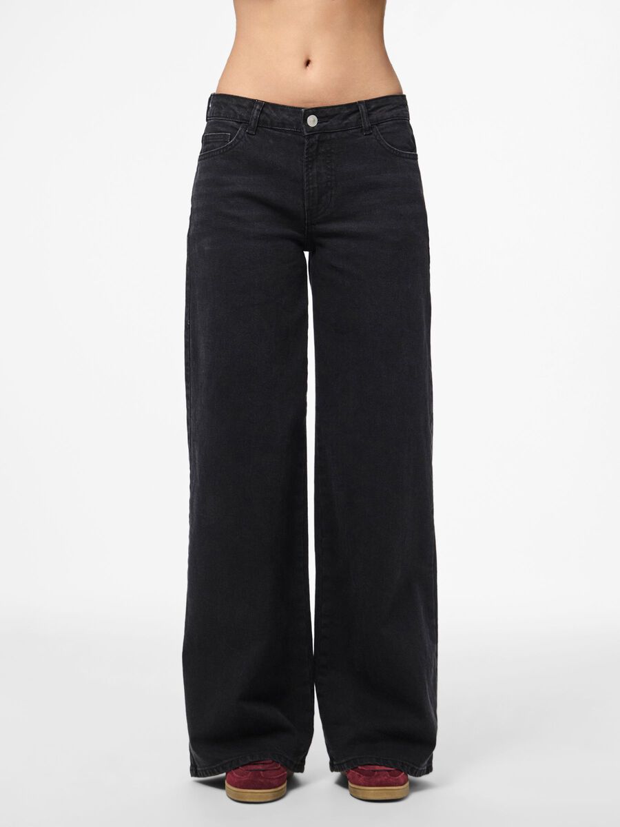 Product carousel image - PCSELMA LW WIDE FIT JEANS, Black Denim | 1
