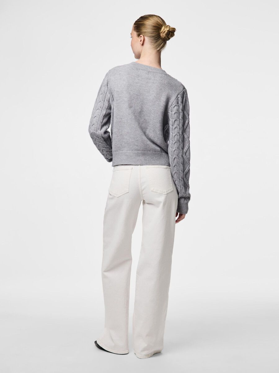 Pieces PCSOFIA STICKAD KOFTA, Light Grey Melange, highres - 17160189_LightGreyMelange_004.jpg
