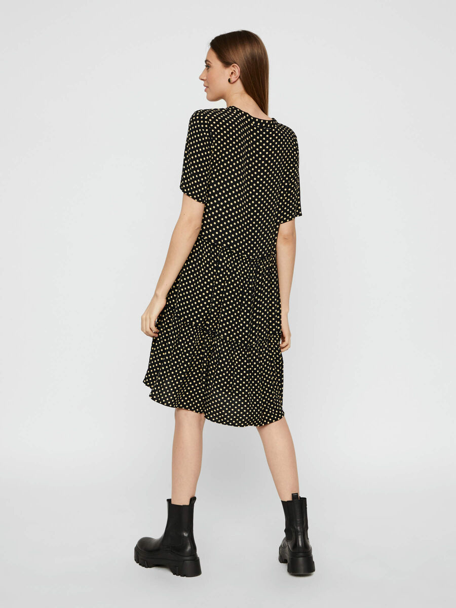 Pieces POLKA DOT SHORT SLEEVED DRESS, Black, highres - 17109715_Black_811374_004.jpg