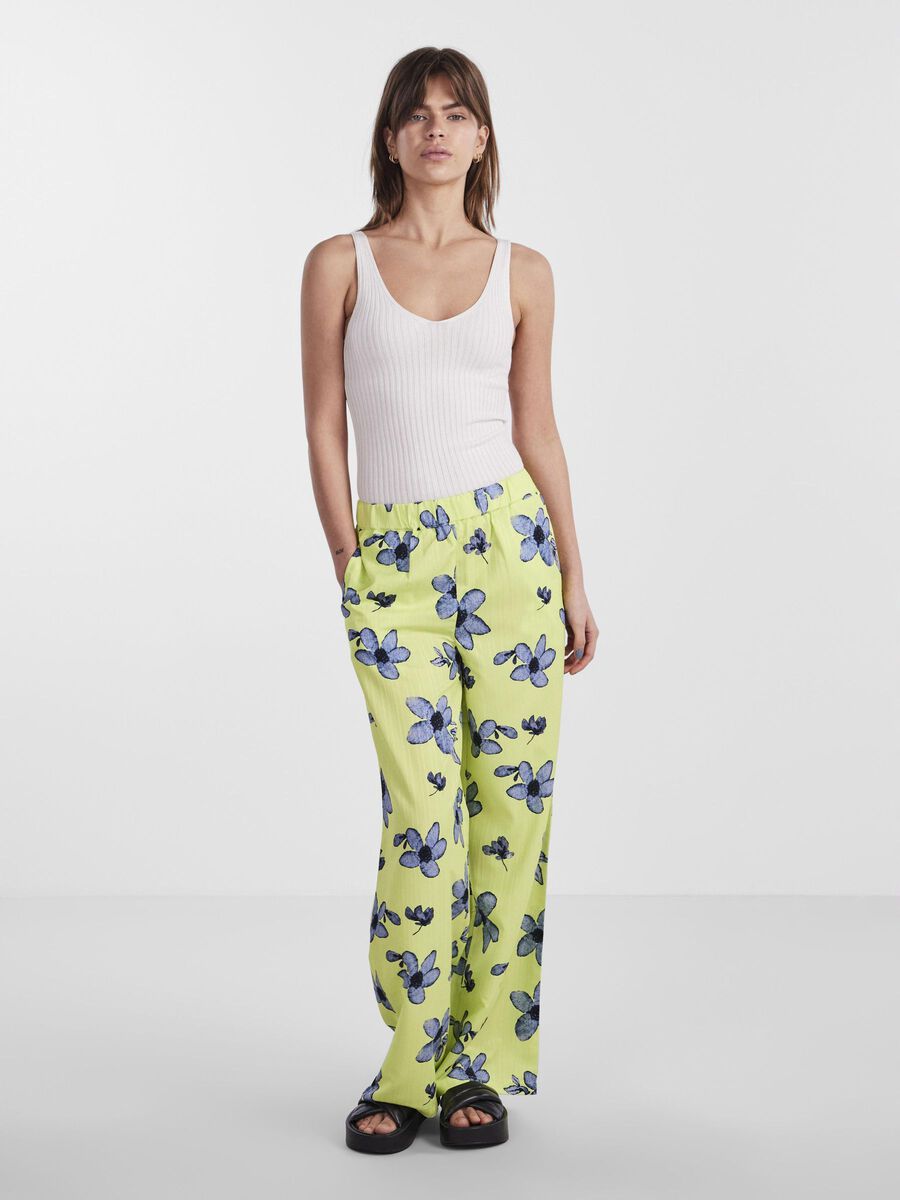 Pieces PCSUNNY WIDE-LEG TROUSERS, Neon Yellow, highres - 17143571_NeonYellow_1064901_005.jpg