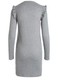 Pieces RUFFLE DRESS, Medium Grey Melange, highres - 17081687_MediumGreyMelange_002.jpg