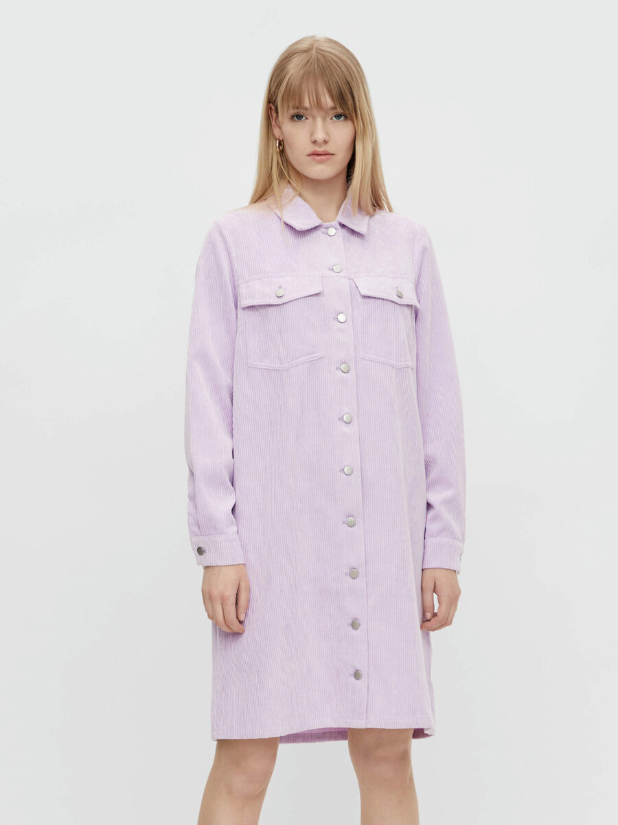 Pieces MIDI SHIRT DRESS, Orchid Bloom, highres - 17117033_OrchidBloom_003.jpg