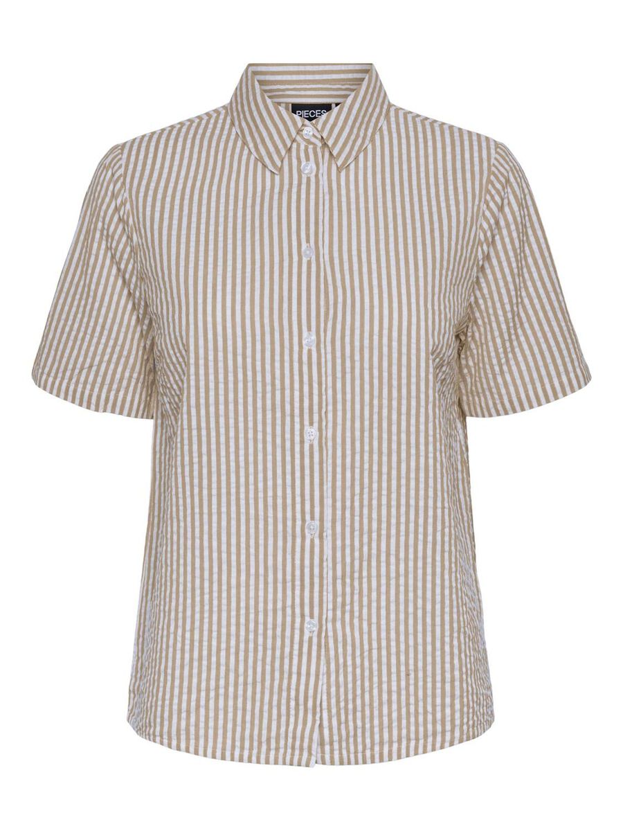 Pieces PCSALLY SEERSUCKER SHORT SLEEVED SHIRT, Nomad, highres - 17146892_Nomad_1109763_001.jpg