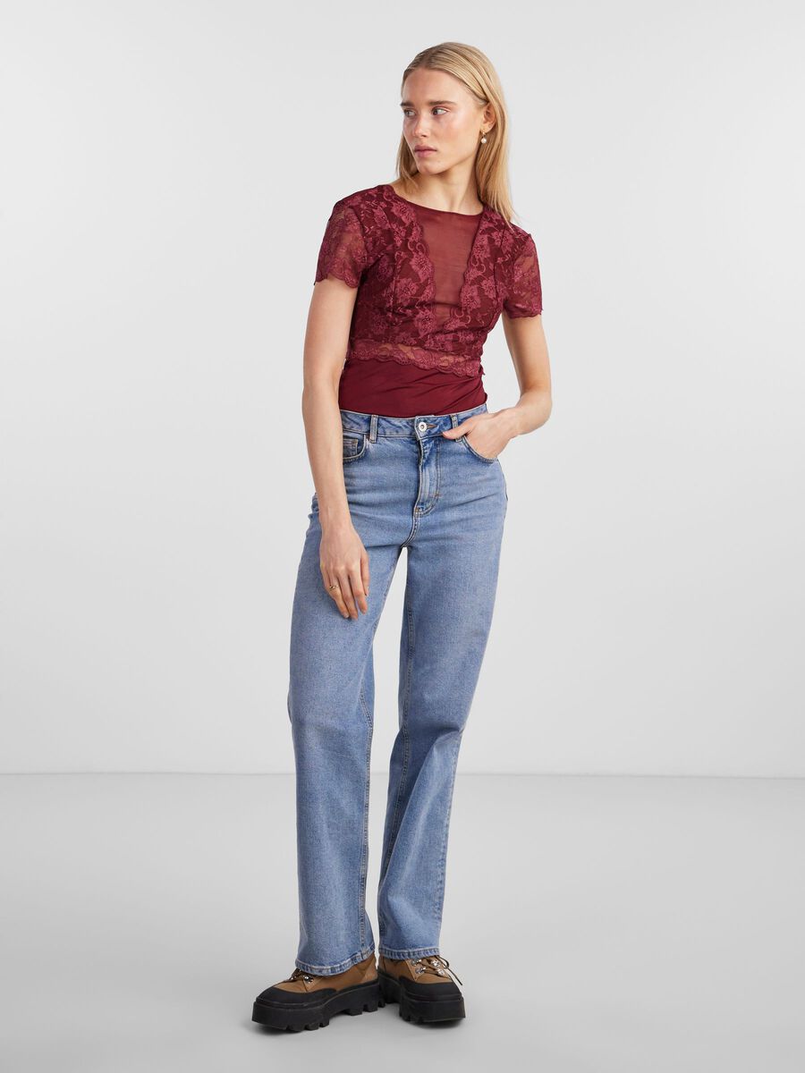 Carousel image - PCSICCA SPITZEN BODY, Tawny Port | 3