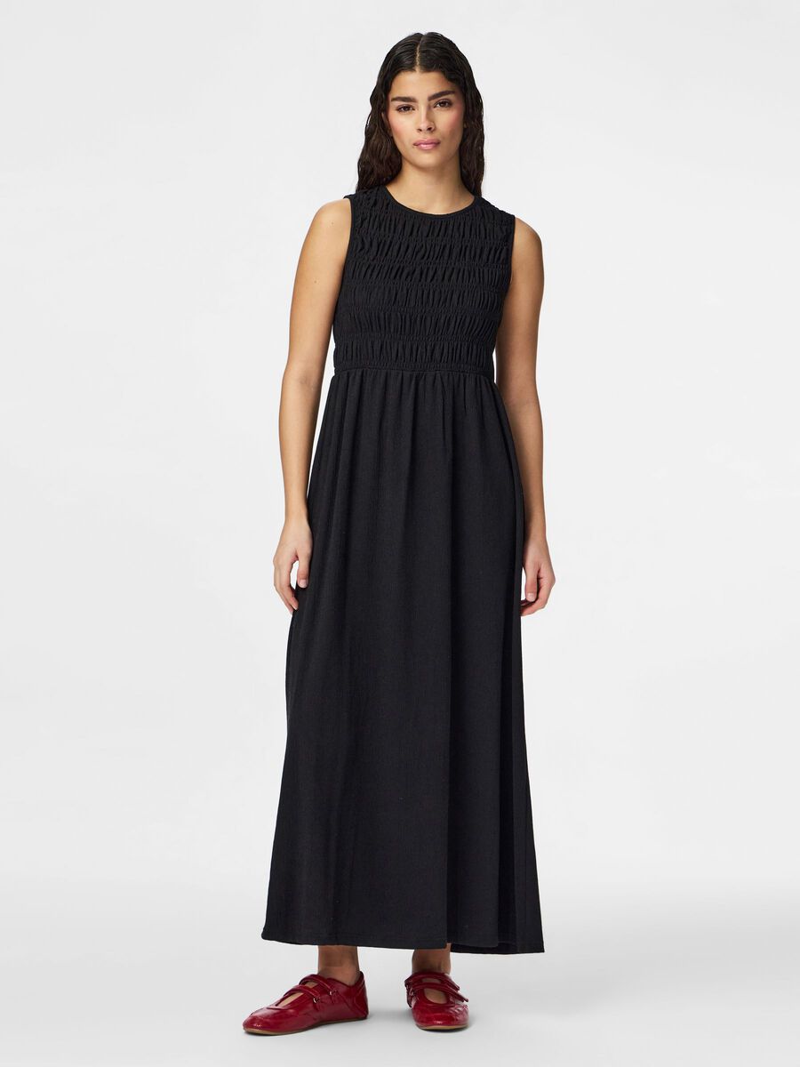 Product carousel image - PCBETTY SMOCK  MIDI DRESS, Black | 1
