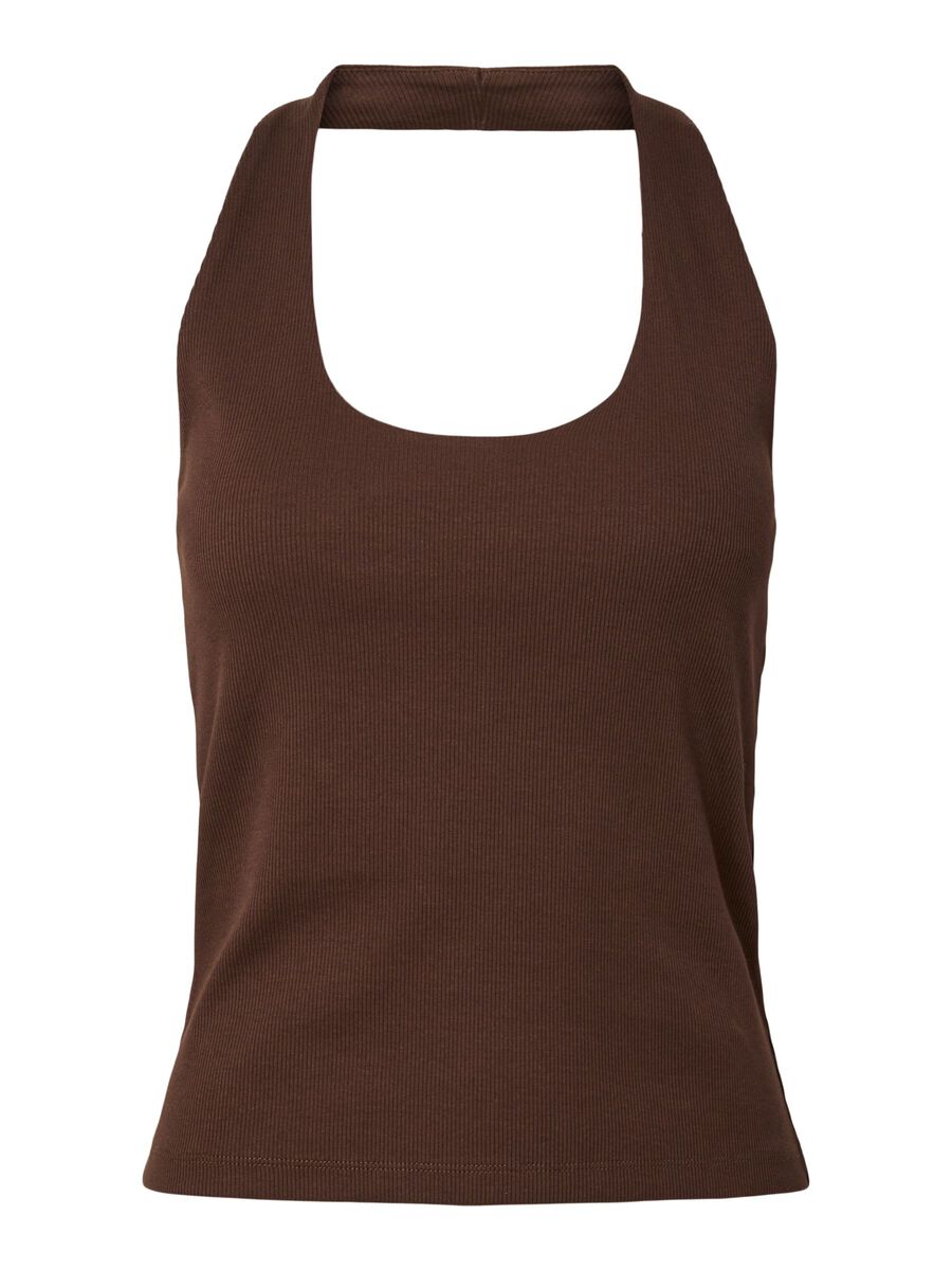 Carousel image - PCMAY  HALTERNECK TOP, Chicory Coffee | 5
