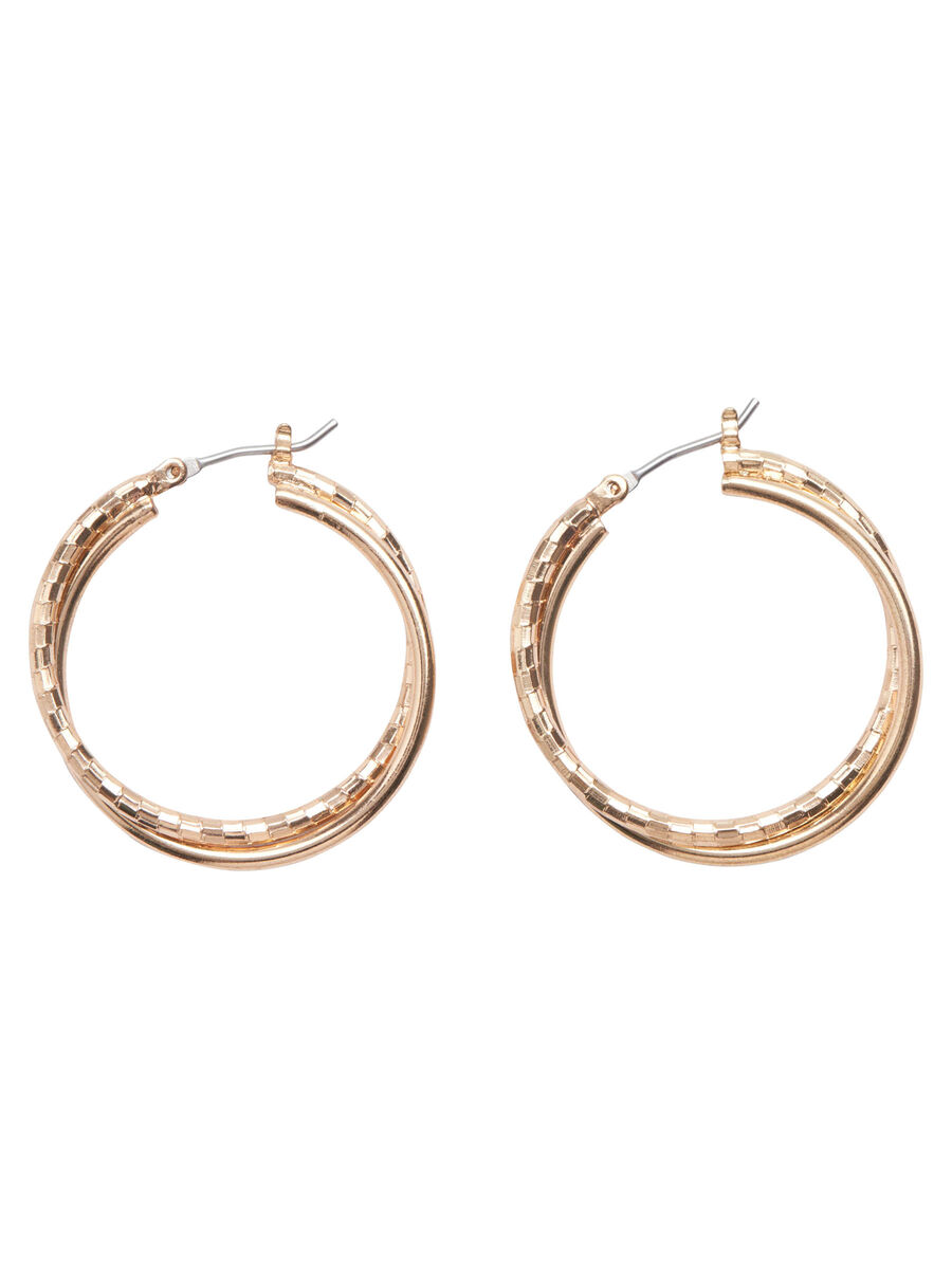 Pieces TWISTED HOOP EARRINGS, Gold Colour, highres - 17094233_GoldColour_001.jpg