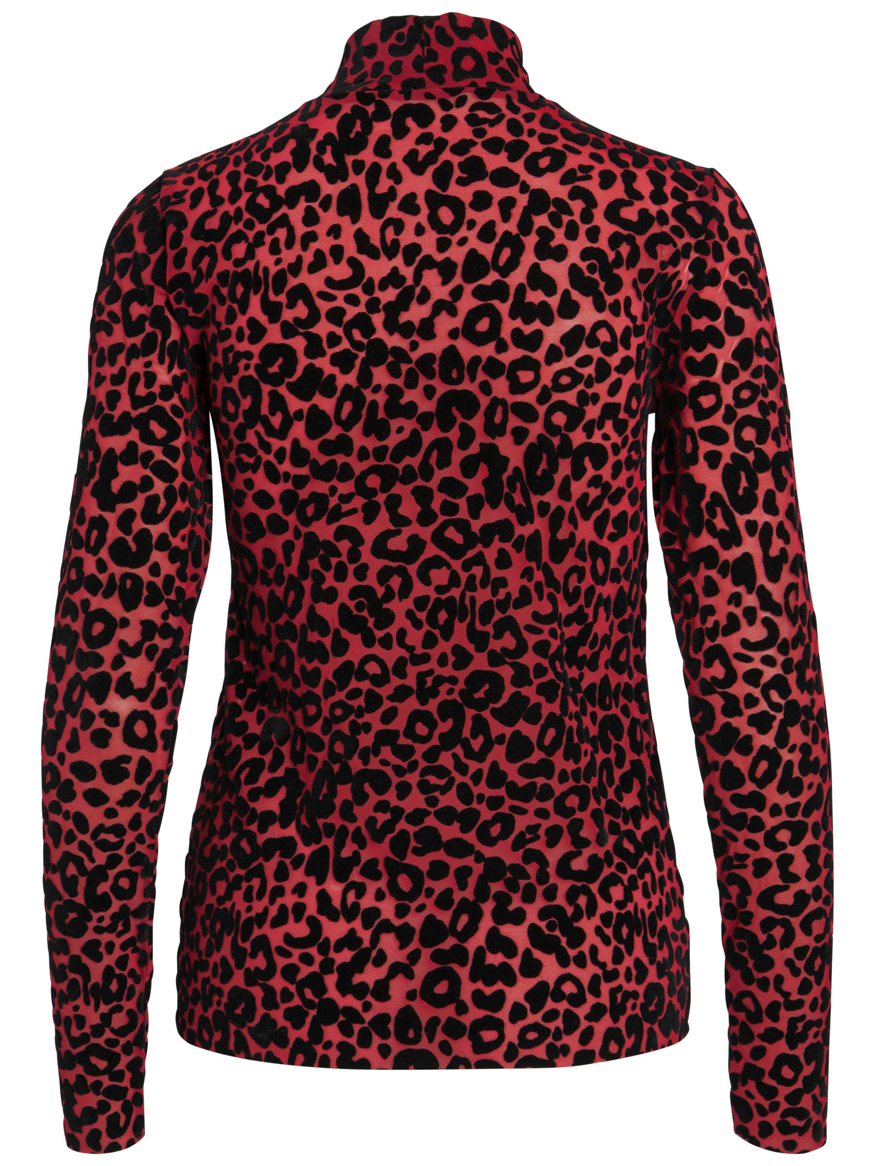 Red leopard print high neck top sales