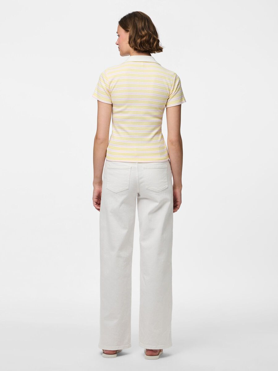 Pieces PCJAYJAY POLO SHIRT, Pale Banana, highres - 17163980_PaleBanana_1253868_004.jpg