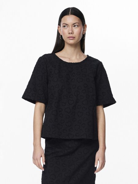 Pieces PCJULIE DENIM T-SHIRT, Black, highres - 17152784_Black_003.jpg