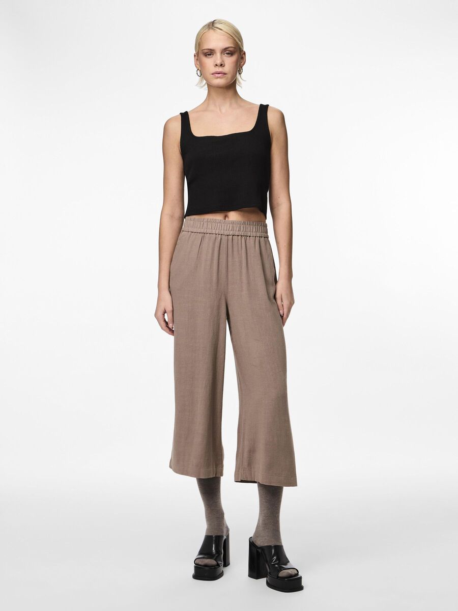 Pieces PCVINSTY LINEN-BLEND TROUSERS, Fossil, highres - 17124361_Fossil_005.jpg