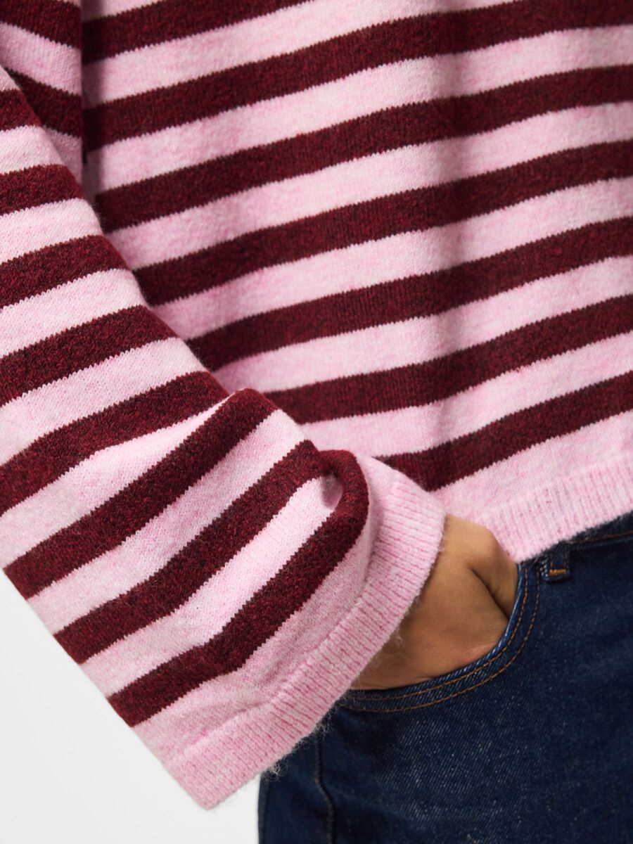 Pccharlot loose collar  jumper, colour: tawny port,, detail