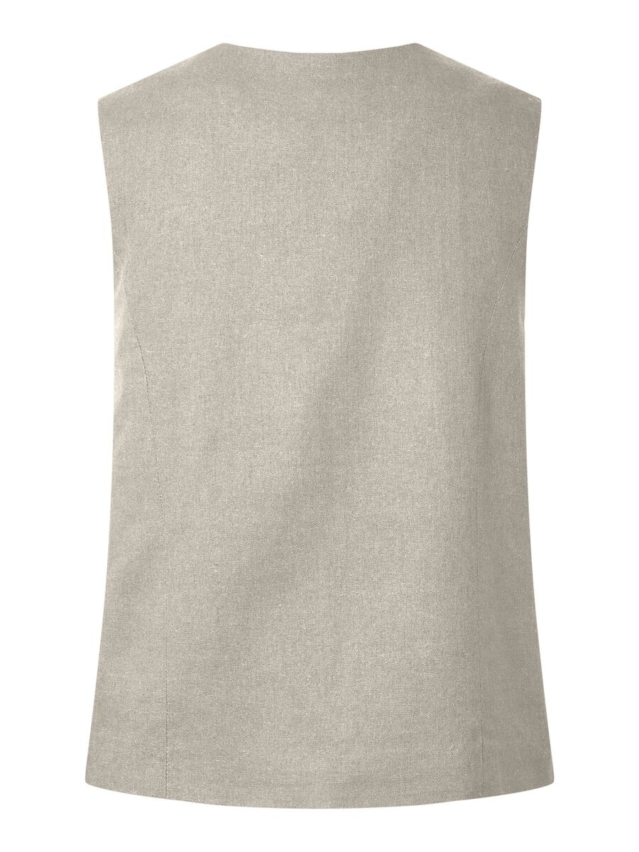 Product carousel image - PCAWACE LINEN BLEND VEST, Silver Lining | 2