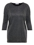 Pieces LUREX 3/4 SLEEVED TOP, Black, highres - 17096300_Black_686699_001.jpg