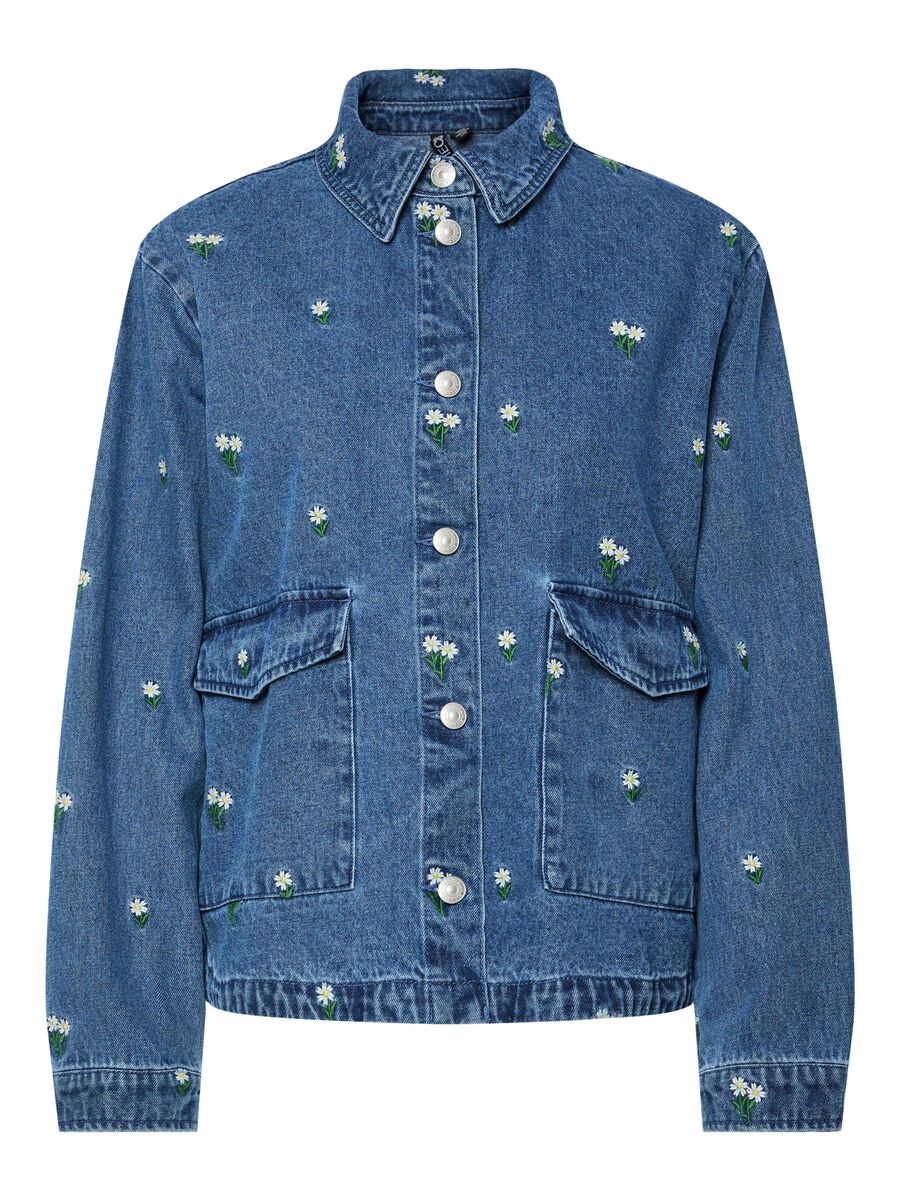 Pieces PCFREIA JEANSJACKE, Medium Blue Denim, highres - 17161258_MediumBlueDenim_1222185_001.jpg