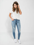 Pieces MID WAIST DESTROYED SKINNY FIT JEAN, Light Blue Denim, highres - 17087985_LightBlueDenim_005.jpg