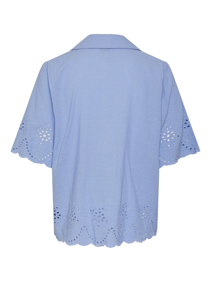 Pieces PCALMINA EMBROIDERY  SHORT SLEEVED SHIRT, Hydrangea, highres - 17149521_Hydrangea_002.jpg