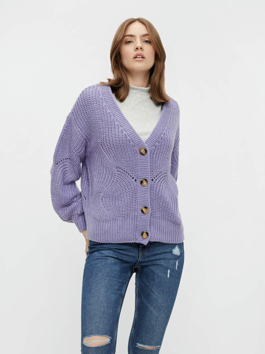 Pieces PCBENITA KNITTED CARDIGAN, Sheer Lilac, highres - 17106362_SheerLilac_003.jpg