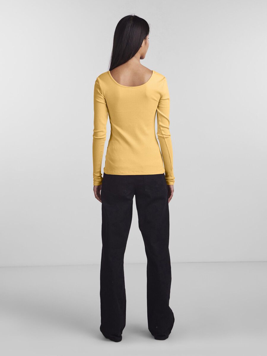 Pieces PCKITTE  LONG SLEEVED TOP, Flax, highres - 17101437_Flax_004.jpg