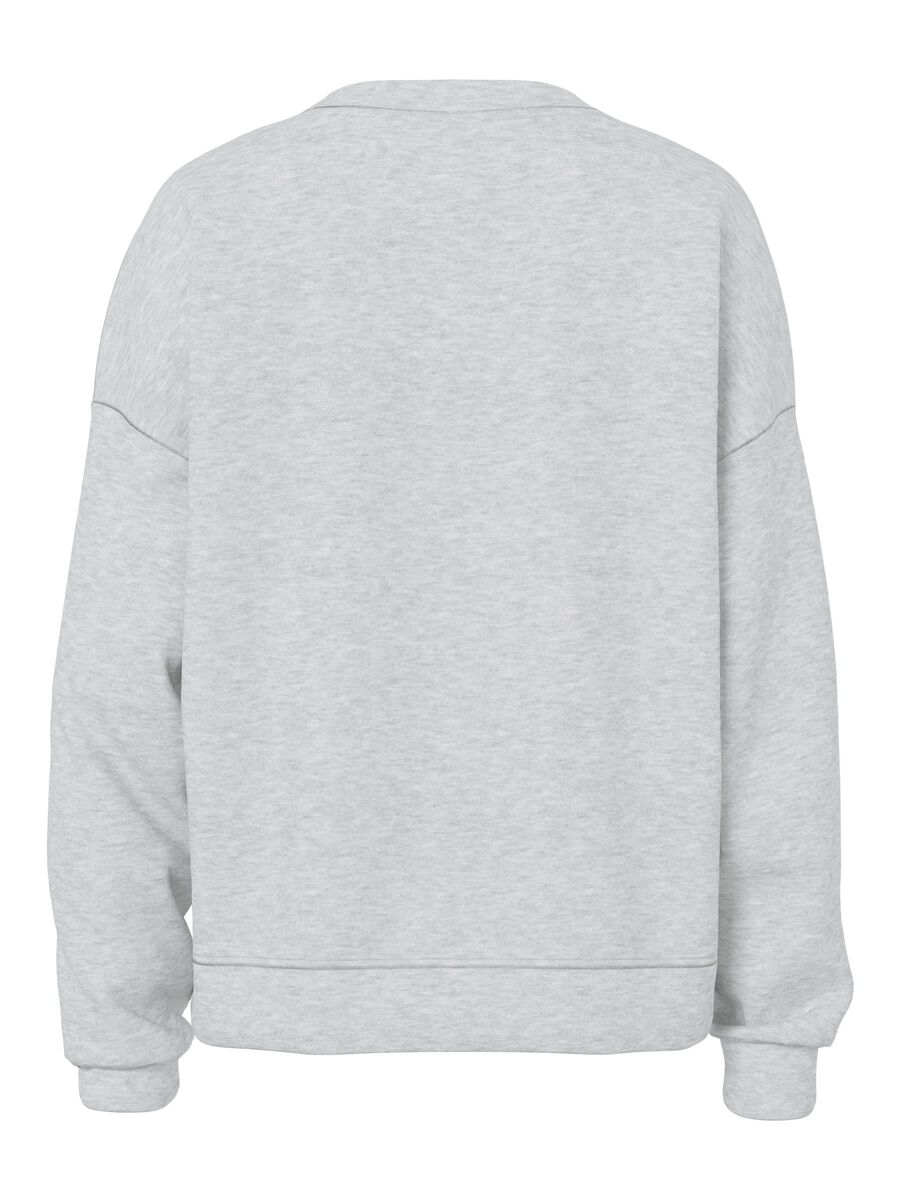 Pieces PCCHILLI LOOSE FIT SWEATSHIRT, Light Grey Melange, highres - 17156302_LightGreyMelange_002.jpg