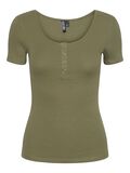 Pieces PCKITTE  SHORT SLEEVED TOP, Deep Lichen Green, highres - 17101439_DeepLichenGreen_001.jpg