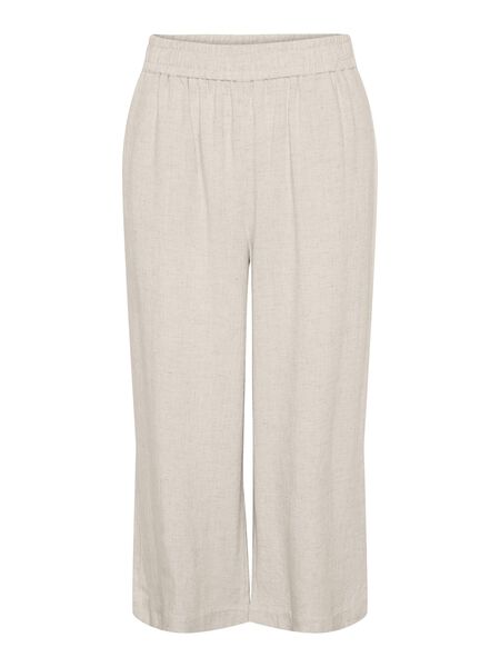 Pieces PCVINSTY LINEN BLEND CULOTTES, Oatmeal, highres - 17124361_Oatmeal_001.jpg