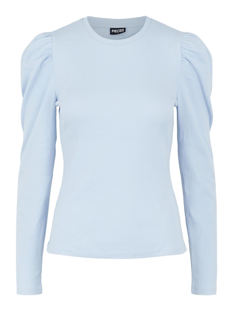 Pieces PUFFSKULDER LANGERMET TOPP, Cashmere Blue, highres - 17109054_CashmereBlue_001.jpg