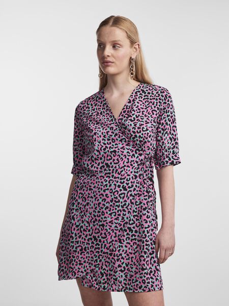 Pieces PCAURA WRAP DRESS, Electric Green, highres - 17138307_ElectricGreen_1035928_003.jpg