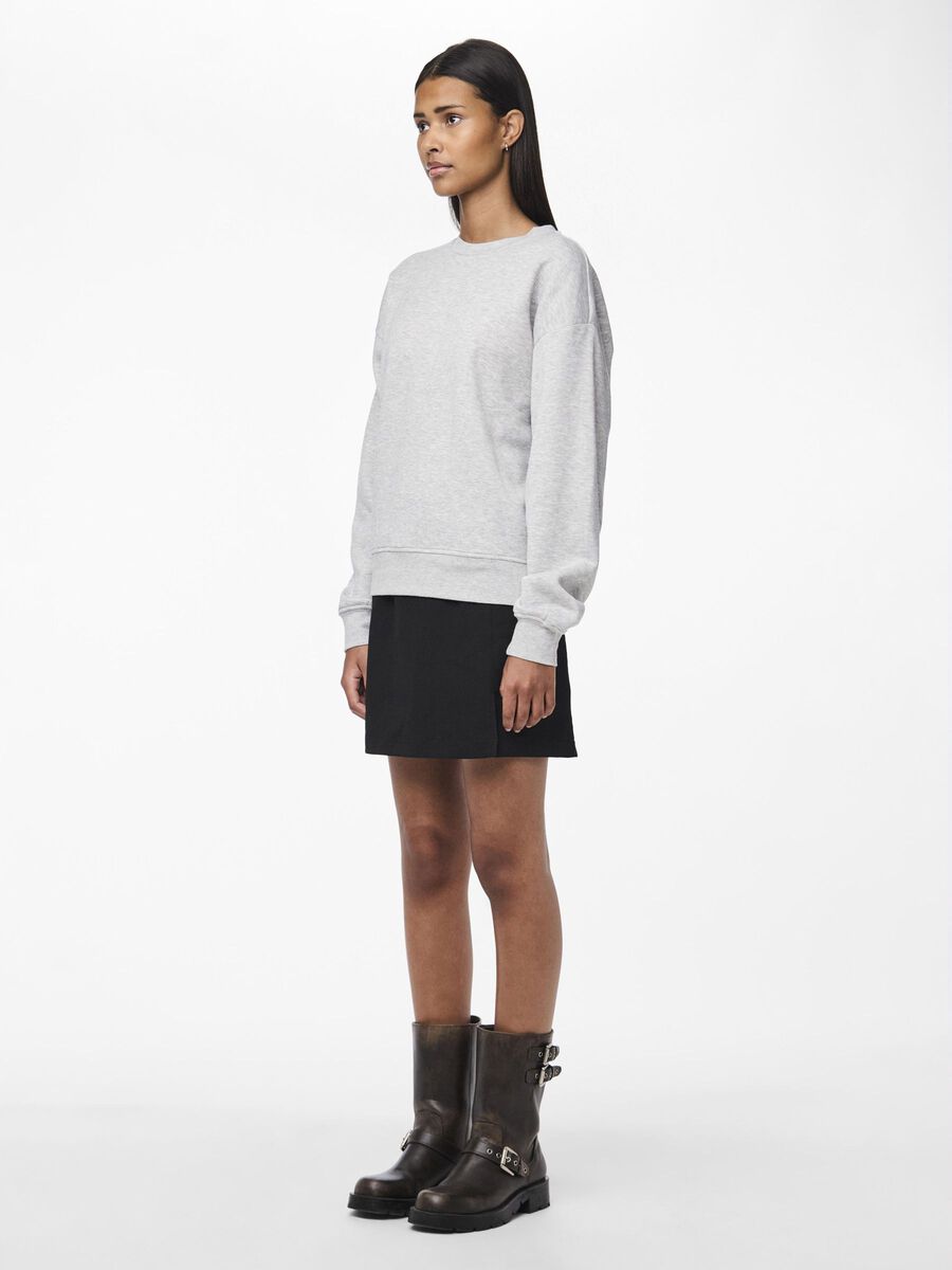Pieces PCCHILLI LOOSE FIT SWEATSHIRT, Light Grey Melange, highres - 17156302_LightGreyMelange_005.jpg