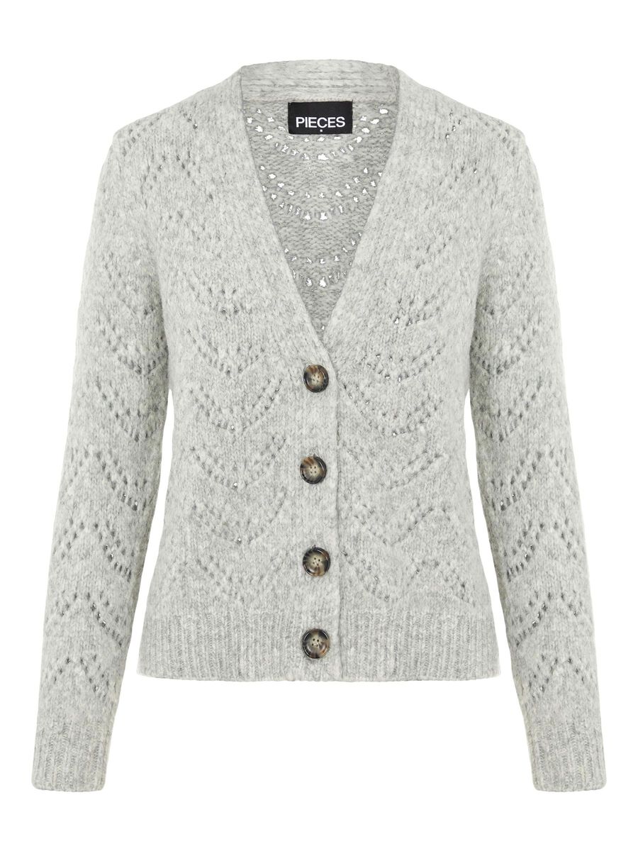 Carousel image - M&Oslash;NSTRETE STRIKKET CARDIGAN, Light Grey Melange | 6