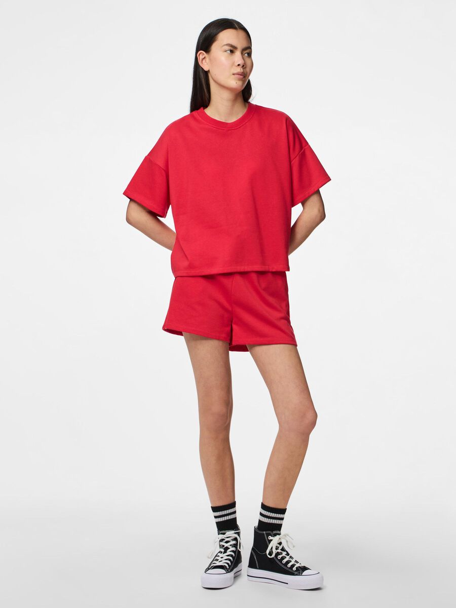 Carousel image -  PCCHILLI SURDIMENSIONN&Eacute; TOP &Agrave; MANCHES COURTES, Poppy Red | 5