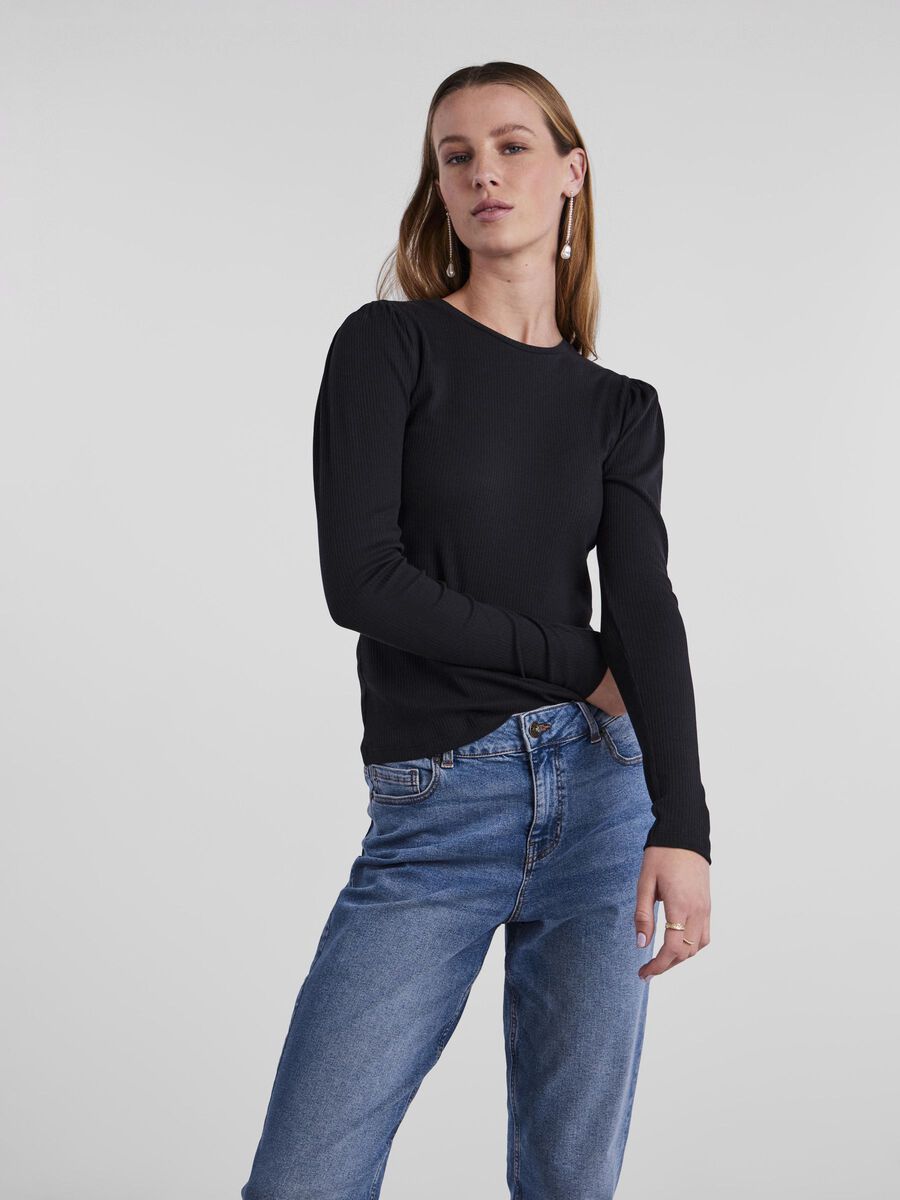 Pieces PCRUKA LONG SLEEVED TOP, Black, highres - 17133701_Black_003.jpg