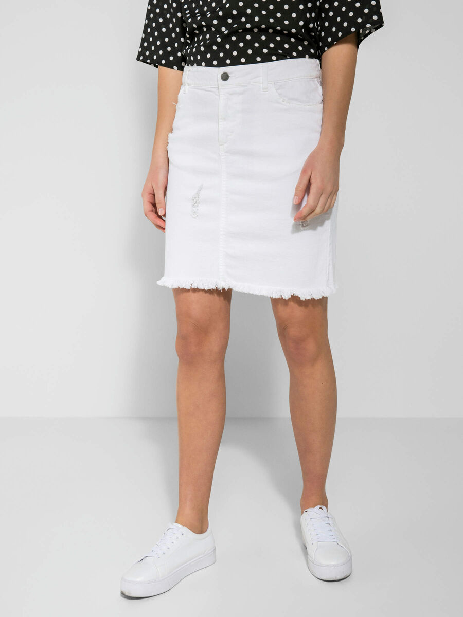Bekræfte Afdæk forene HVID DENIM NEDERDEL (White) | Pieces®