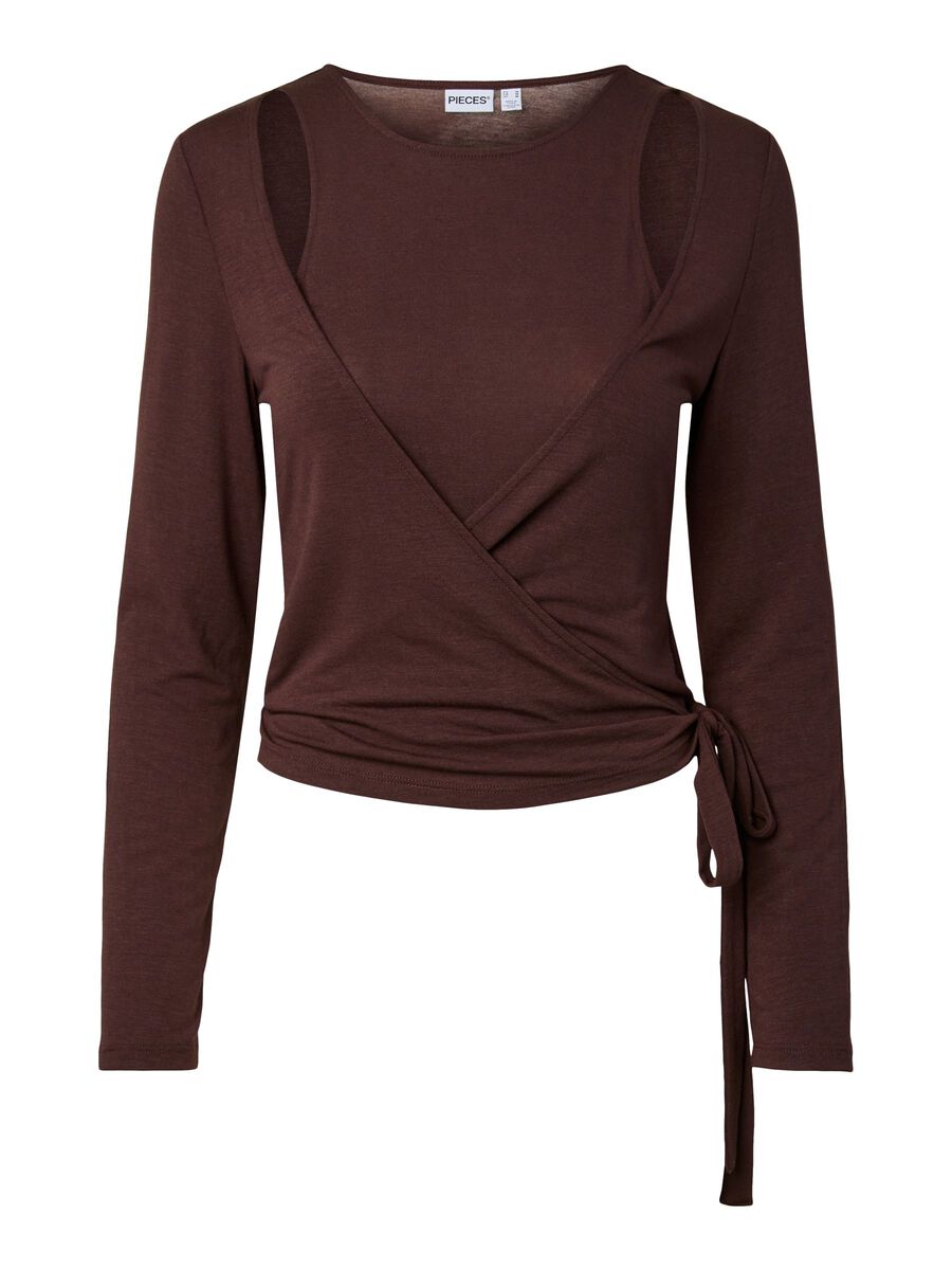 Carousel image 5 PCJULIANE ROYA 2 IN 1 LONG SLEEVED TOP, Hot Fudge