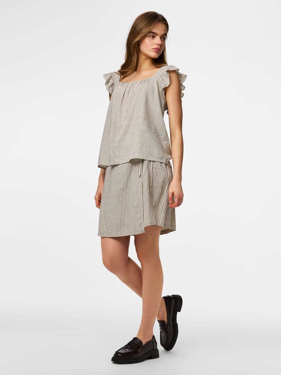 Carousel image - PCPIA MINI LINEN BLEND WRAP SKIRT, Birch | 5