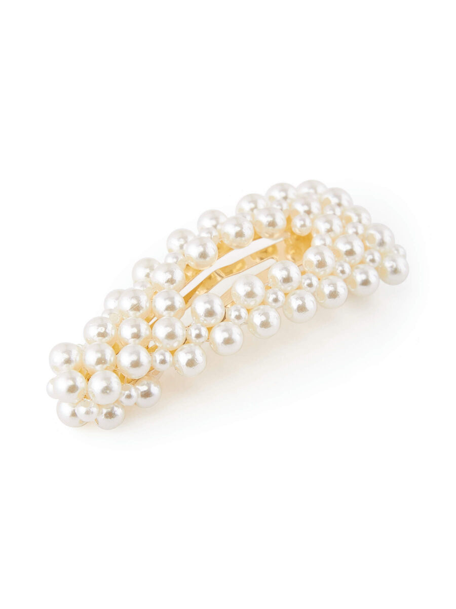 Pieces PERLES BARRETTE À CHEVEUX, Bright White, highres - 17101067_BrightWhite_732475_001.jpg