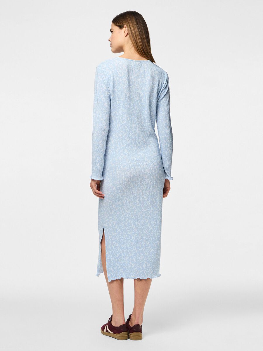Pieces PCFLORA MIDI DRESS, Cashmere Blue, highres - 17154474_CashmereBlue_1152779_004.jpg
