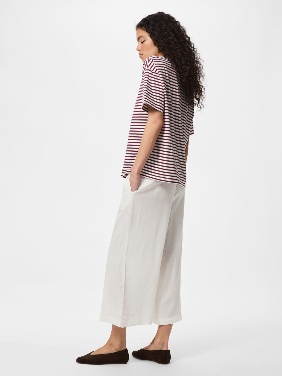 Product carousel image - PCPIA LINEN BLEND CULOTTE-BUKSER, Bright White | 2