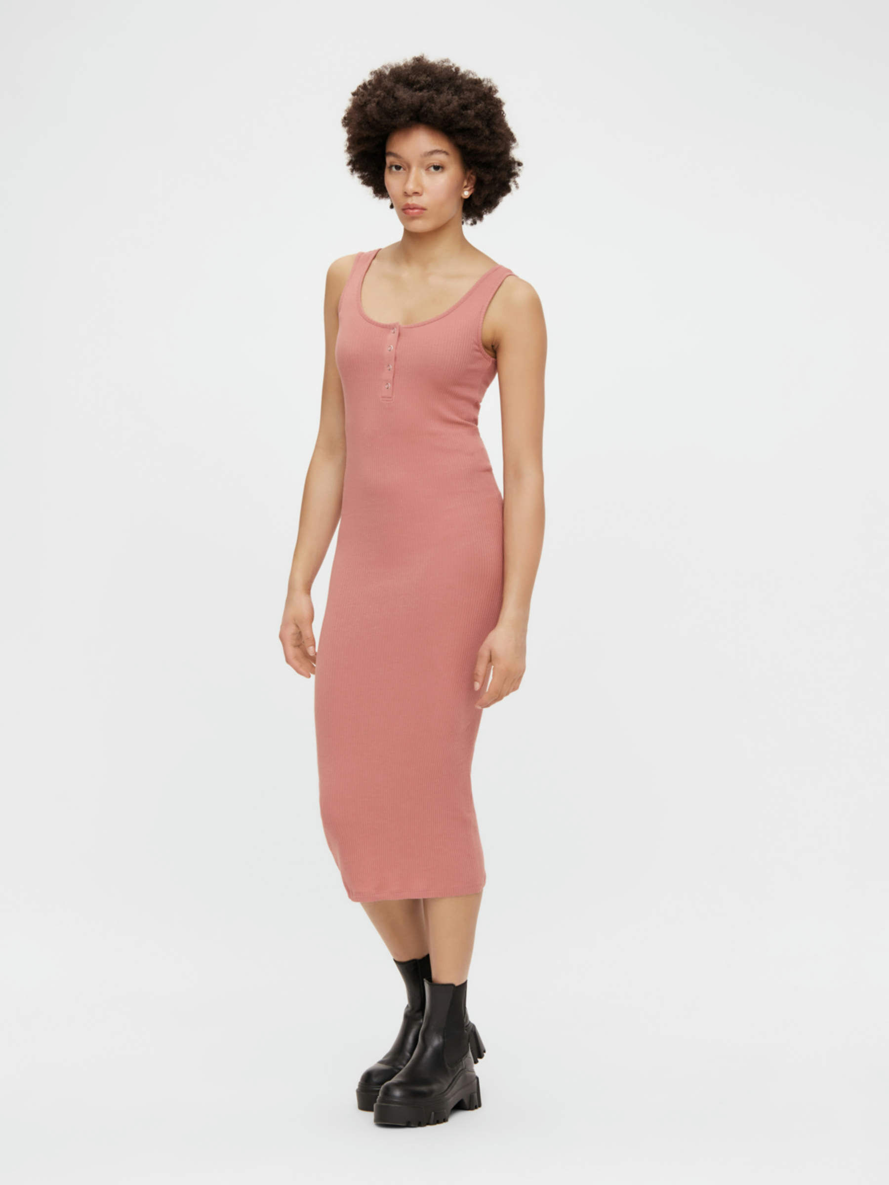 SLIM FIT MIDI JURK Roze PIECES Nederland