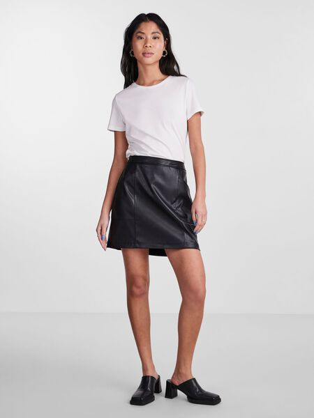 Pieces PCSELMA FAUX LEATHER SKIRT, Black, highres - 17143653_Black_005.jpg