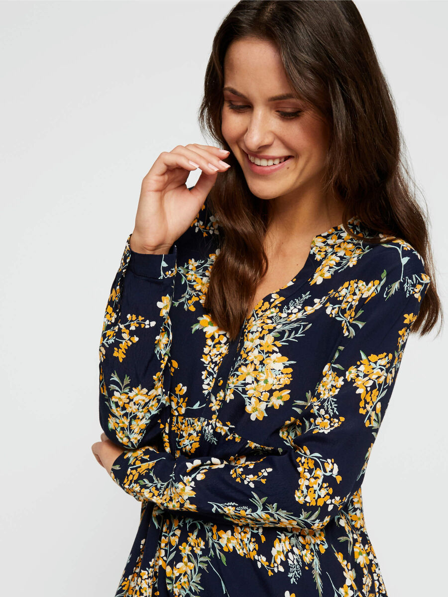 Carousel image - FLORAL-PRINT VISCOSE SMOCK DRESS, Night Sky | 4