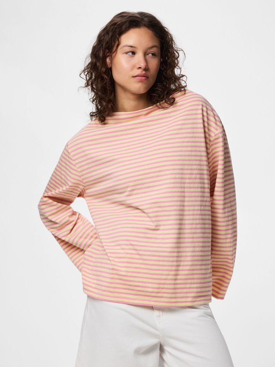 Product carousel image - PCSADIE BOATNECK LONG-SLEEVED T-SHIRT, French Vanilla | 1