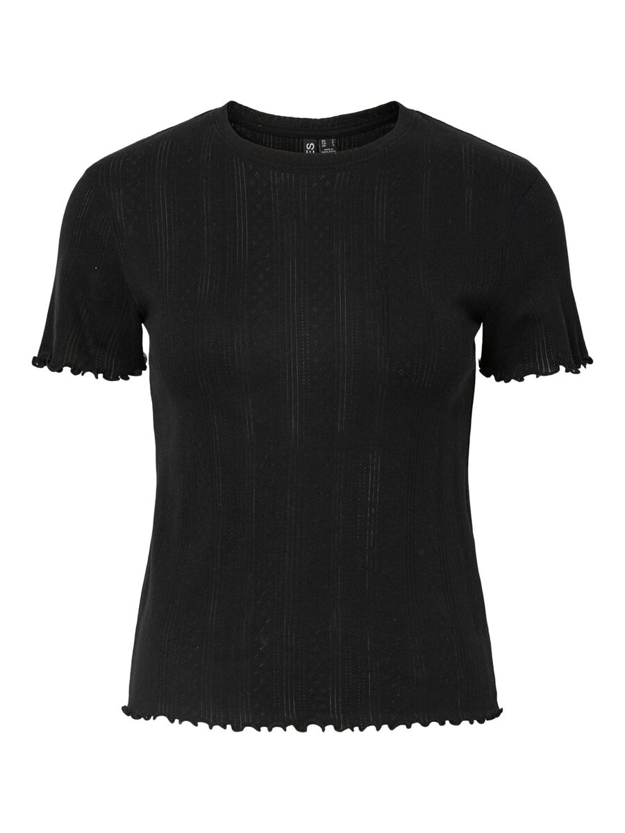 Pieces PCMARIE POINTELLE T-SHIRT, Black, highres - 17152053_Black_001.jpg