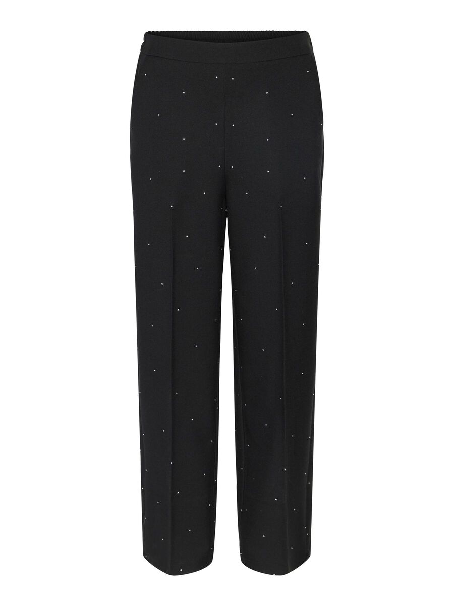 Pieces PCPEVA WIDE-LEG TROUSERS, Black, highres - 17154423_Black_1155396_001.jpg