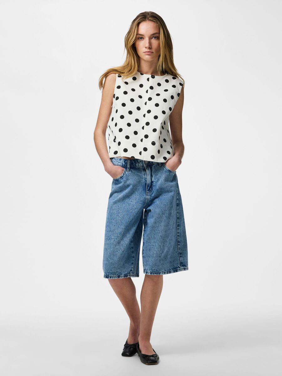 Product carousel image - PCSALUME - DENIM TOP, Bright White | 1