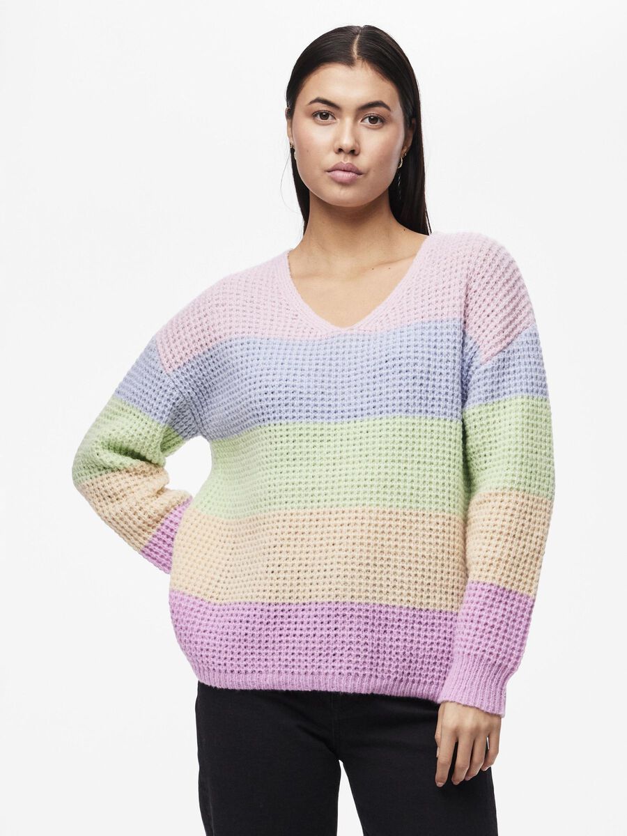 Pieces PCRAINBOW KNITTED JUMPER, Orchid Bloom, highres - 17151409_OrchidBloom_1130594_003.jpg