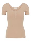 Pieces PCKITTE  SHORT SLEEVED TOP, Warm Taupe, highres - 17101439_WarmTaupe_800256_001.jpg